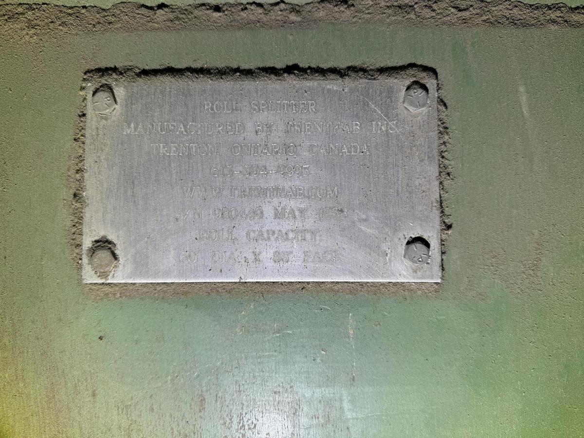 Used 88" WIDE TRENTFAB ROLL SPLITTER 60" DIAMETER 