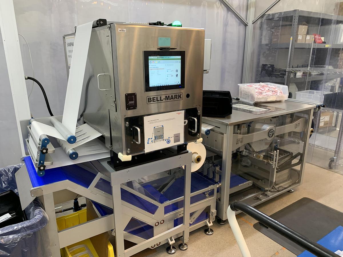 Used SHAWPAK (RIVERSIDE MEDICAL PACKAGING) 42-25 THERMOFORM MACHINE WITH 4 COLOR BELLMARK PRINTER