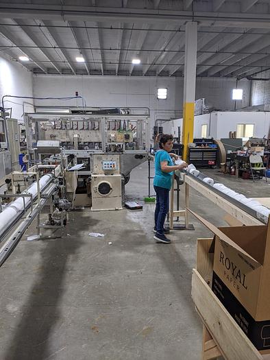 Used 91" WIDE 1992 PERINI 813 BATHROOM TISSE/KITCHEN TOWEL CONVERTING LINE