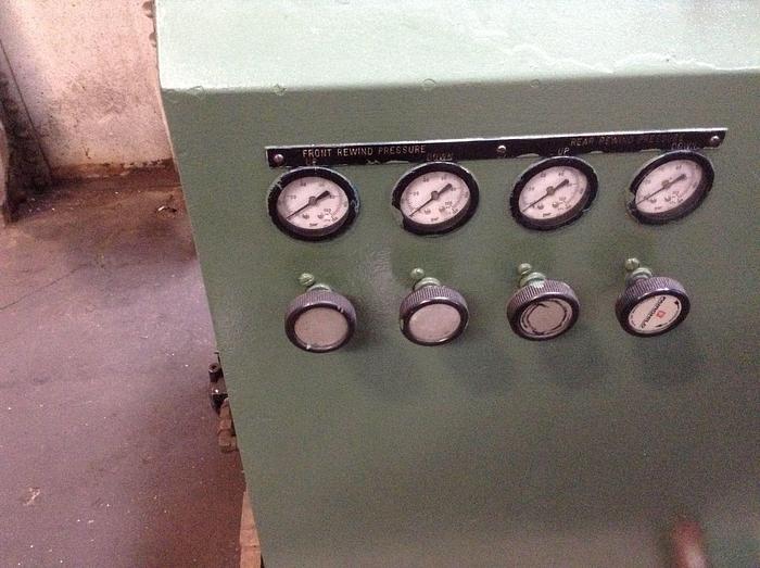 Used 74" RECONDITIONED DUSENBERY MODEL 260 FS DUPLEX CENTER SURFACE SLITTER REWINDER - PENDING JF