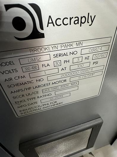 Used 12" WIDE ACCRAPLY MODEL DM12 DOCTOR MACHINE MFG 2019