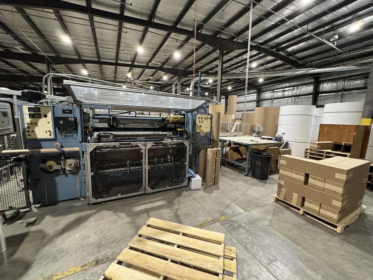 Used 72" WIDE JENNERJAHN MODEL SRA-72 COUNTER ROLL SLITTER REWINDER