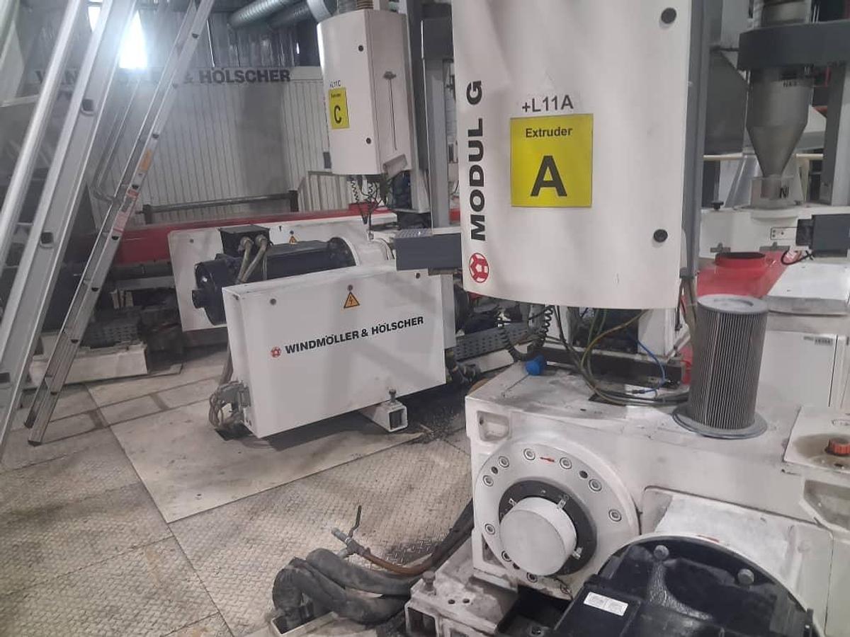 Used 94.5"(2400mm) WIDE WINDMOLLER & HOLSCHER MODEL FILMEX 3 LAYER CAST FILM LINE