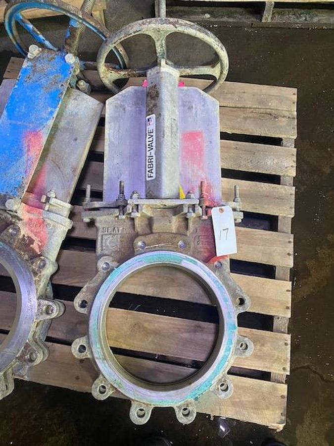 Used FABRI-VALVE 12" DIA. MANUAL SLIDE GATE VALVE T-316 S/S
