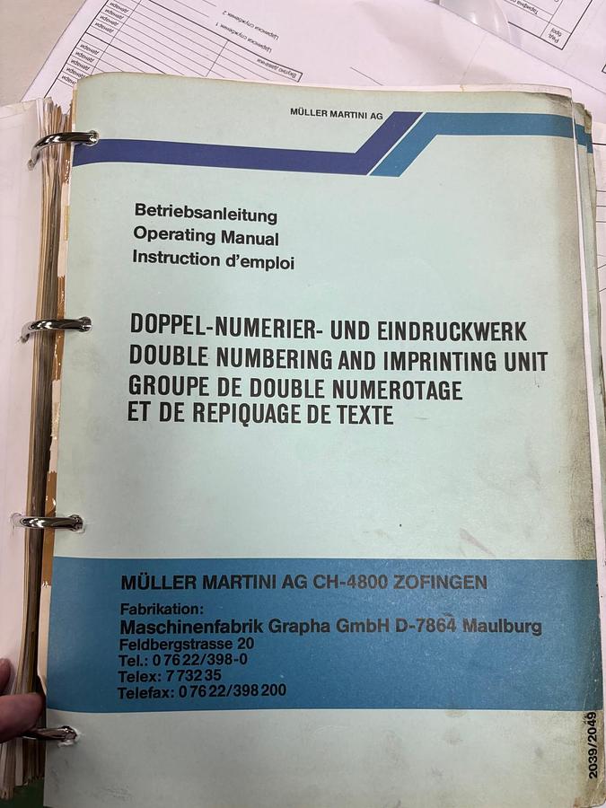 Used 20" MULLER MARTINI PROGRESS 520 ROTARY PRESS