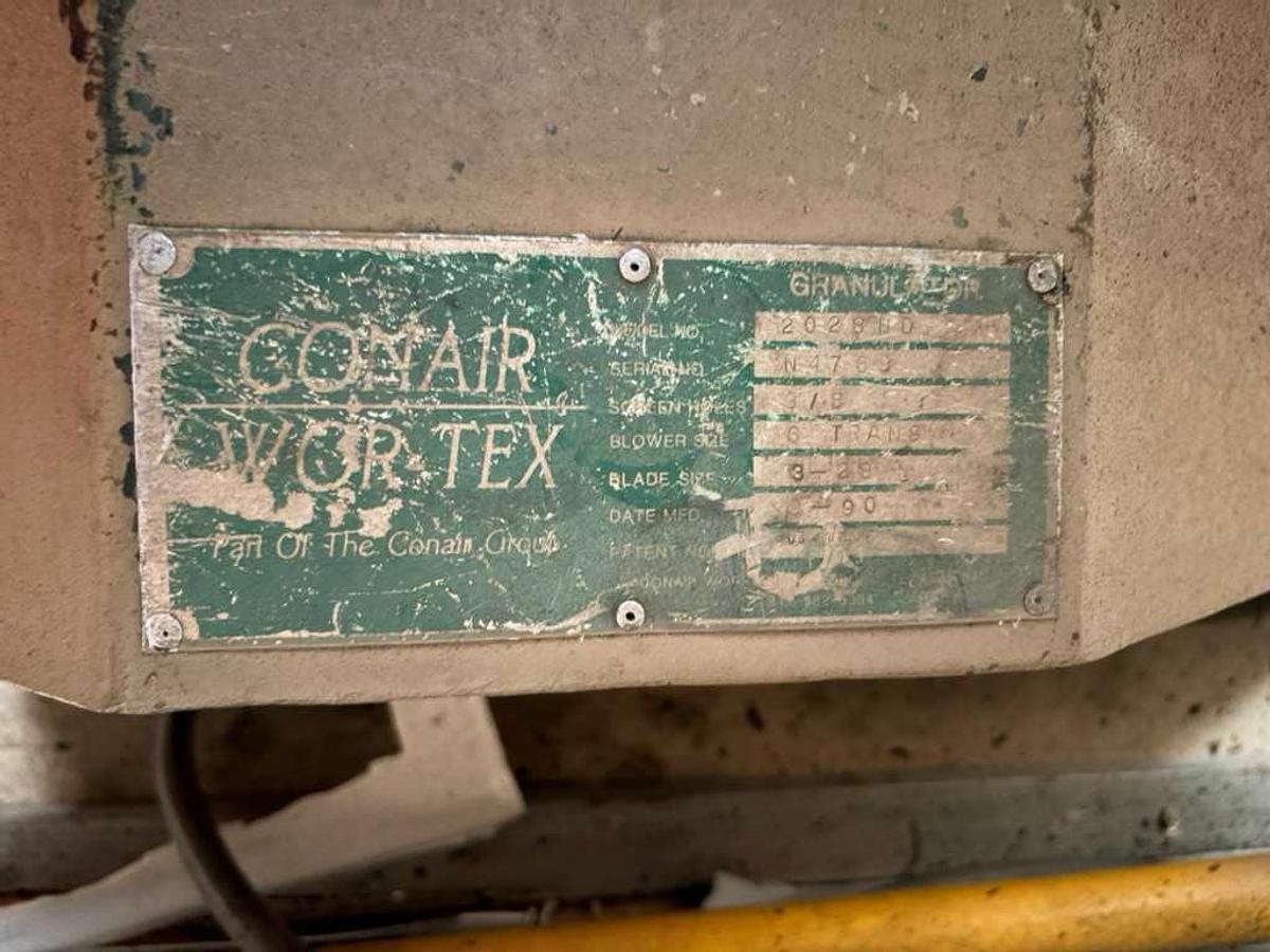 Used CONAIR WORTEX GRANULATOR 50 HP MODEL 202 8 HD