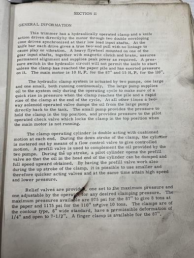 Used 110" LAWSON PACEMAKER 11 GUILLOTINE CUTTER WITH MICROCUT- SOLD JA