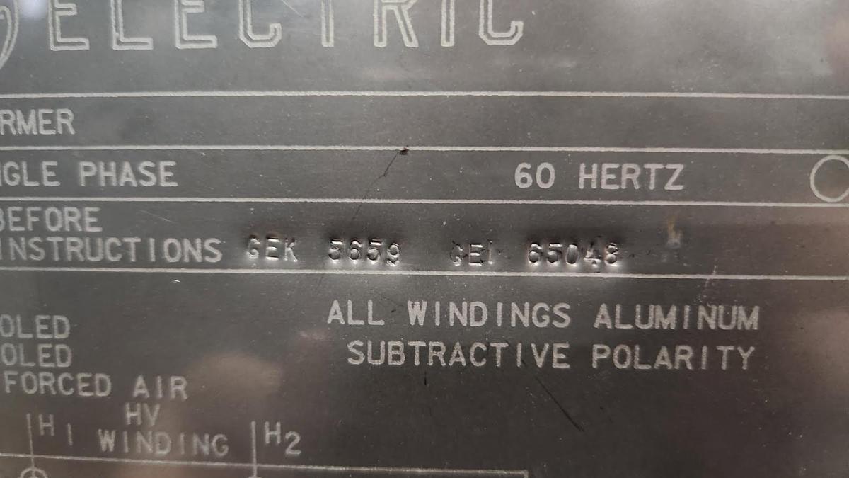 Used GENERAL ELECTRIC 1867 KVA TRANSFORMER