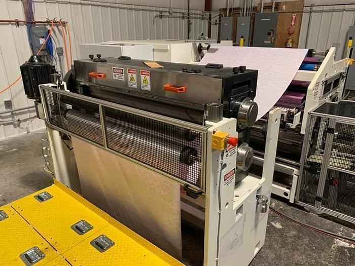 Used 50" WIDE PINNACLE VERSA SPR WIPE LINE SLITTER REWINDER / PERFORATOR - PENDING LS