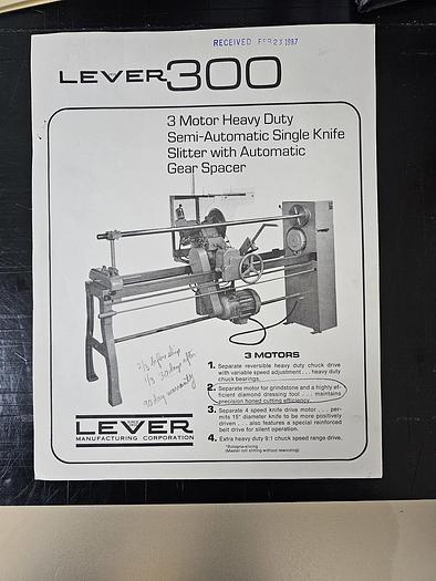 Used 75" WIDE LEVER MODEL 300