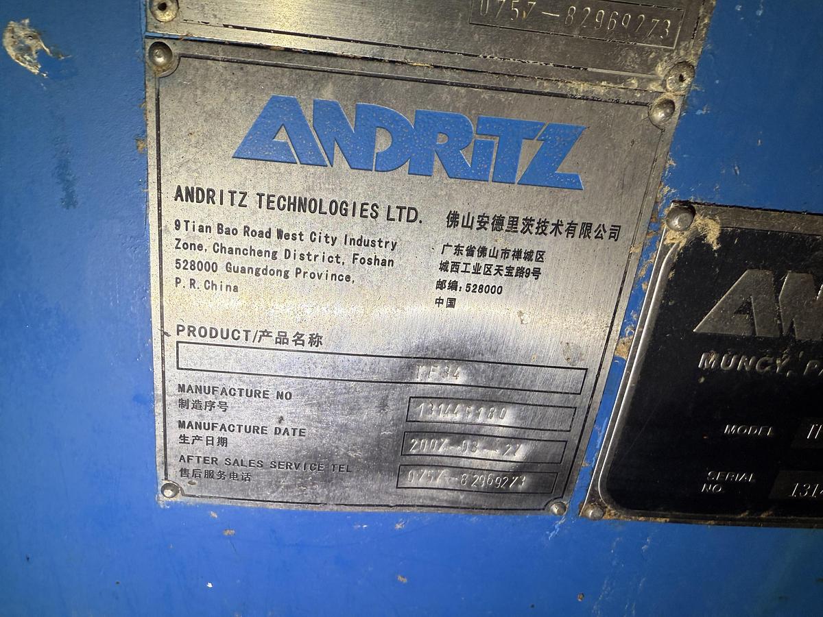 Used ANDRITZ TF34 DD TWINFLO DOUBLE DISC REFINER