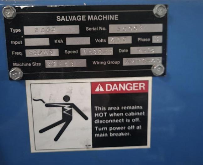Used 20" WIDE ORION DOCTOR SALVAGE MACHINE 50" DIAMETERS - PENDING LS