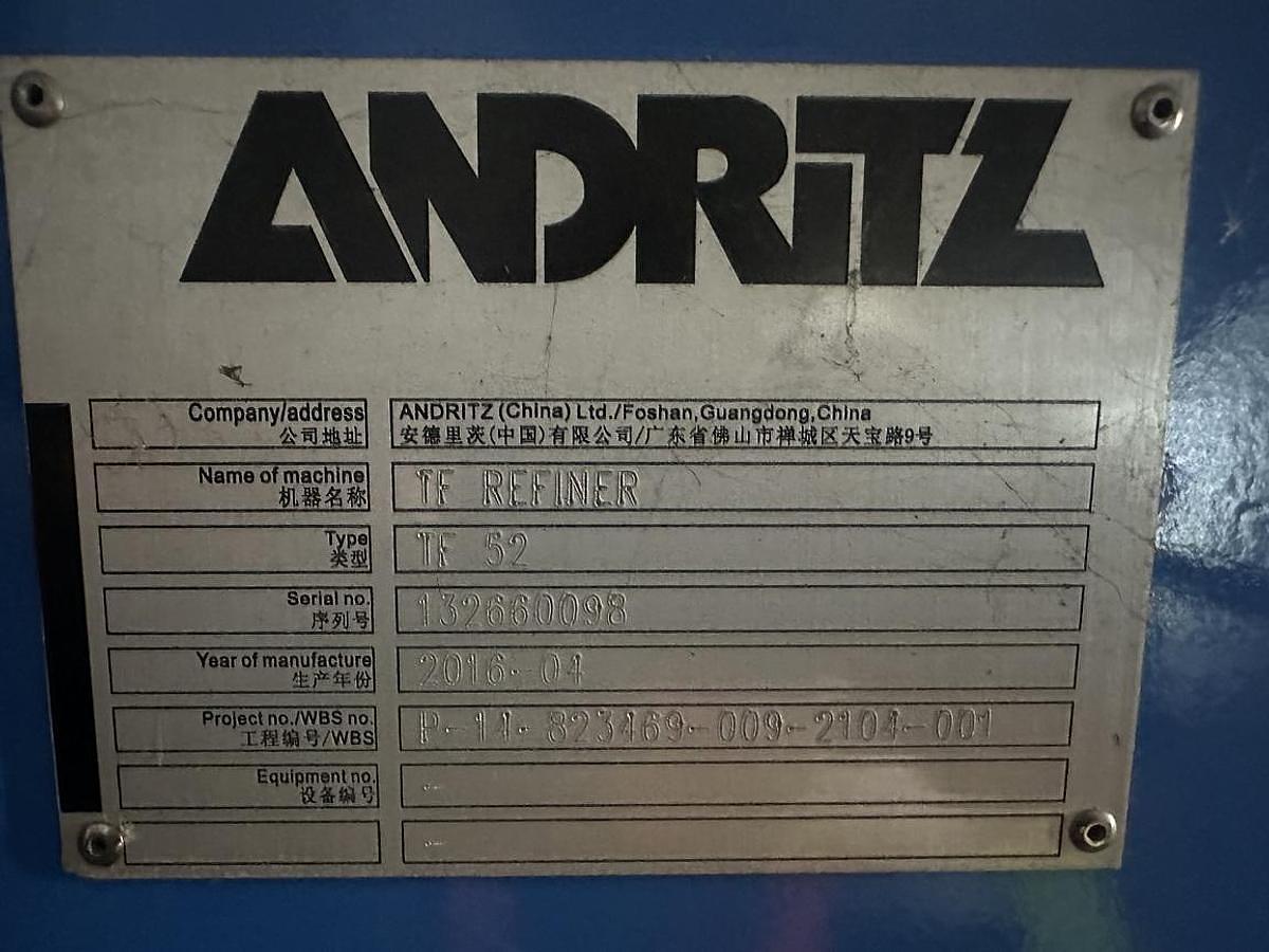 Used ANDRITZ MODEL TF 52 REFINER