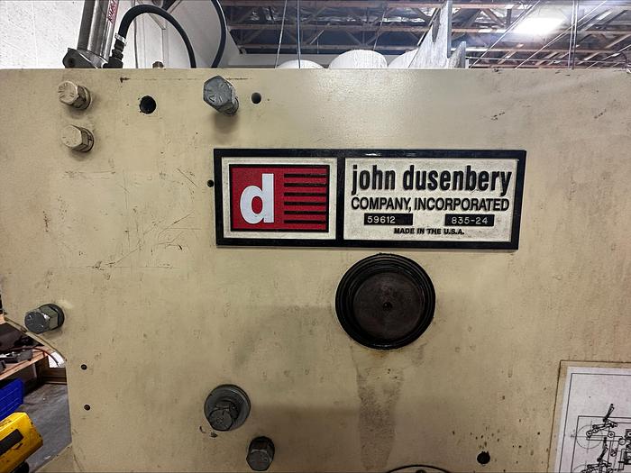 Used 64" WIDE DUSENBERY MODEL 835-24 DUPELX CANTILEVERED SLITTER REWINDER