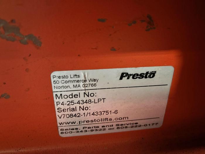 Used PRESTO P4-25-4348-LPT FLOOR LEVEL PALLET LIFT LOAD LEVELER TURNTABLE 2,500 POUND CAPACITY (7 UNITS AVAILABLE)