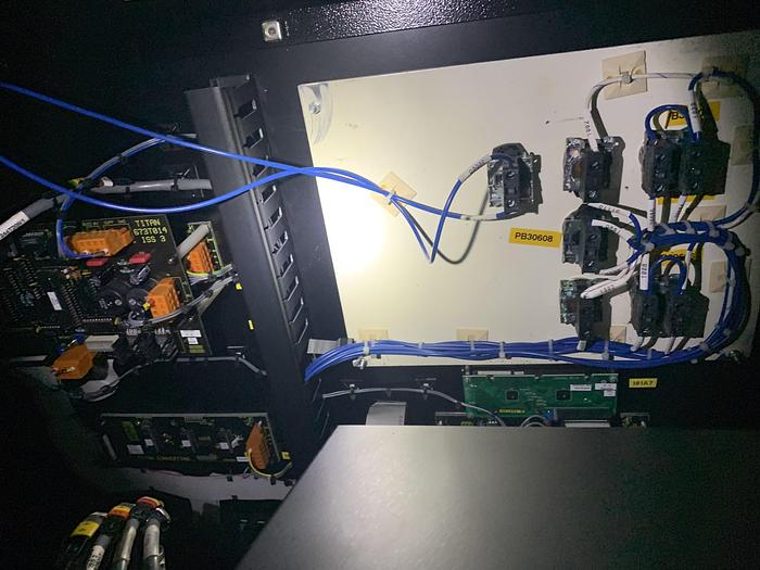 Used 62" TITAN MODEL SR6 CANTILEVERED DUPLEX SLITTER REWINDER SHAFTLESS UNWIND - PENDING LS