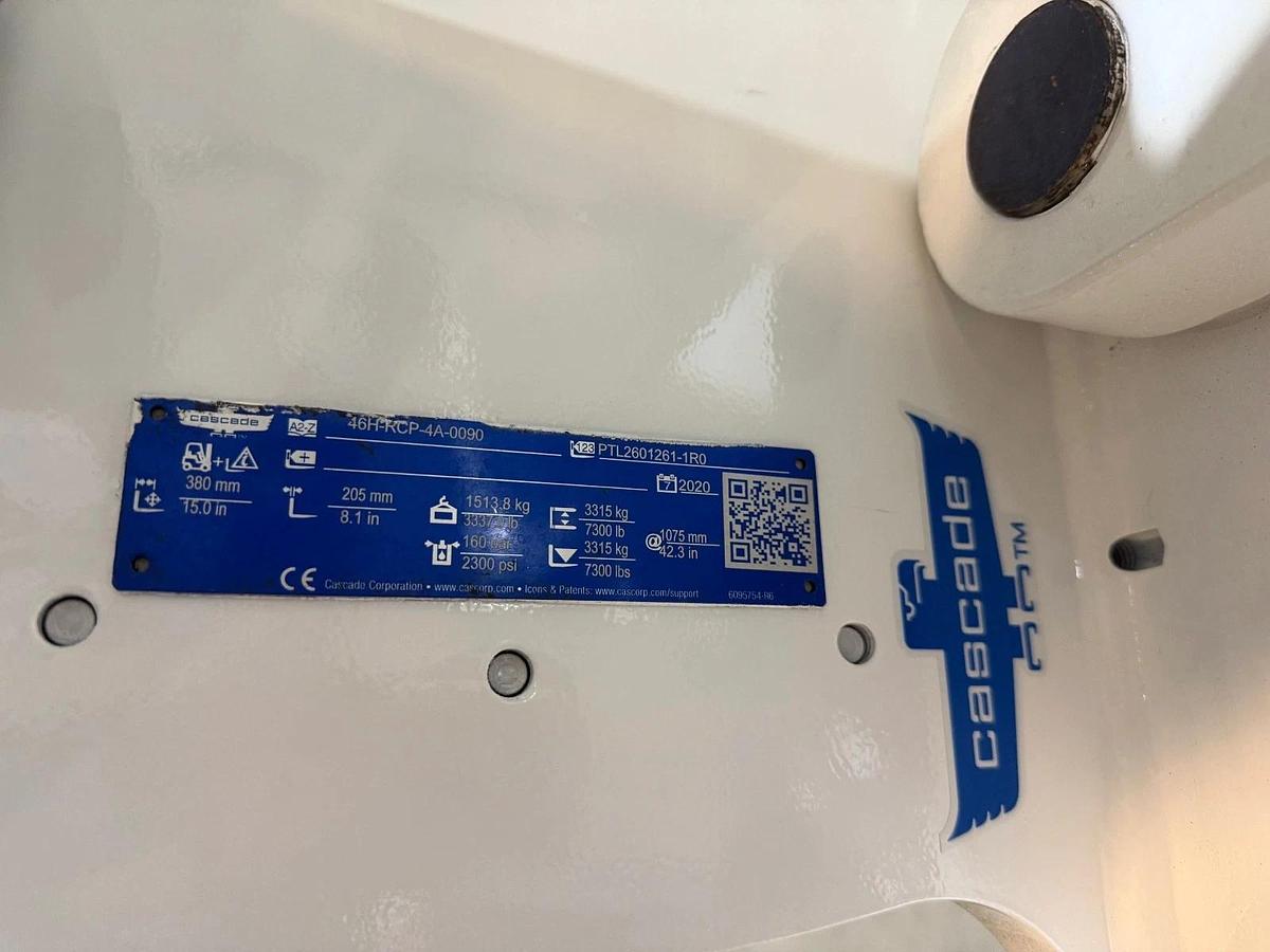 Used 84" CASCADE PAPER ROLL CLAMP MODEL 46H-RCP-4A-0090 CLASS IV MANUFACTURED 2020