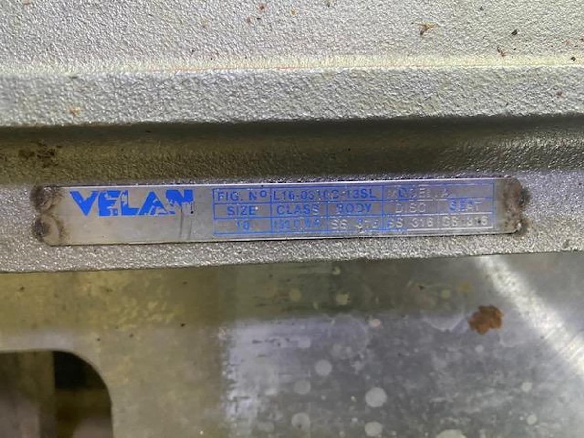 Used VELAN 10" DIA. MANUAL SLIDE GATE VALVE S/S