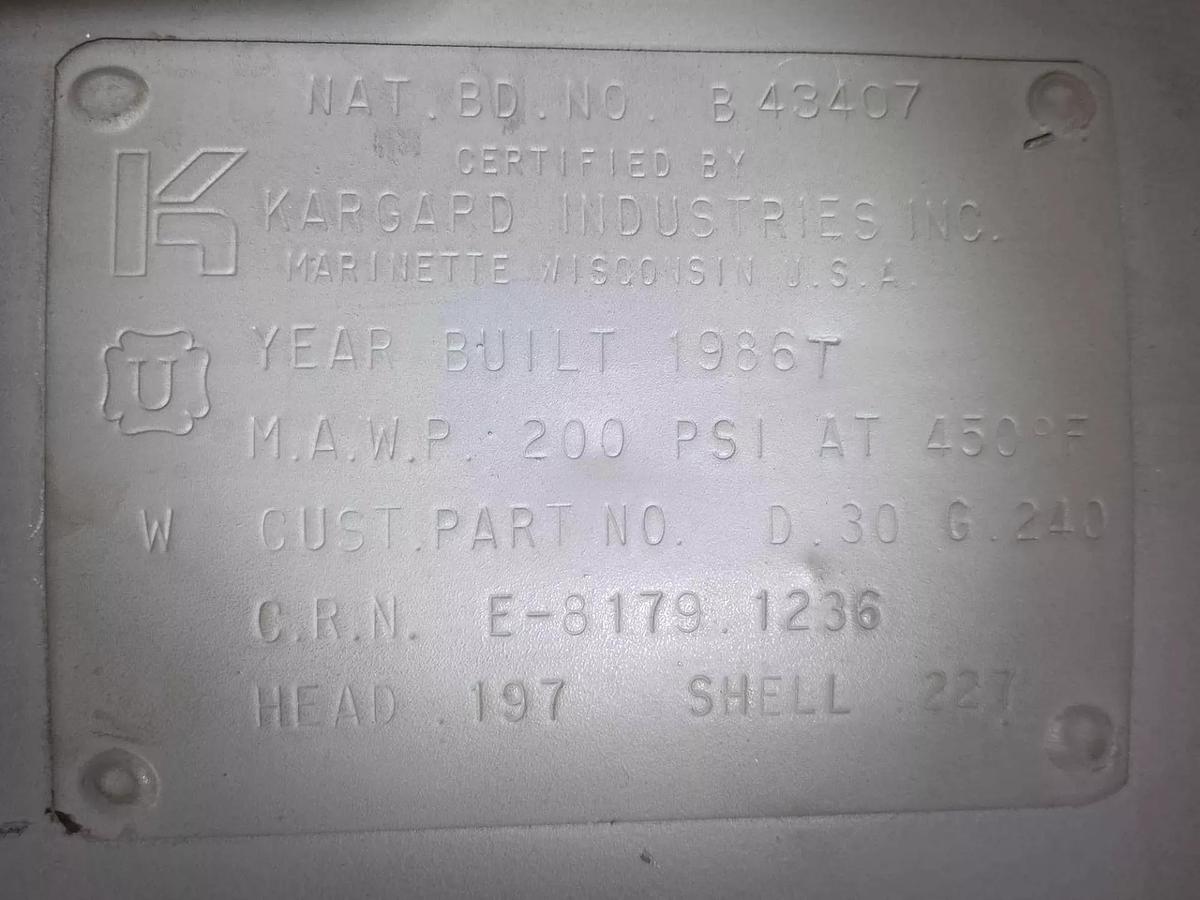 Used KARGARD INDUSTRIES AIR TANK