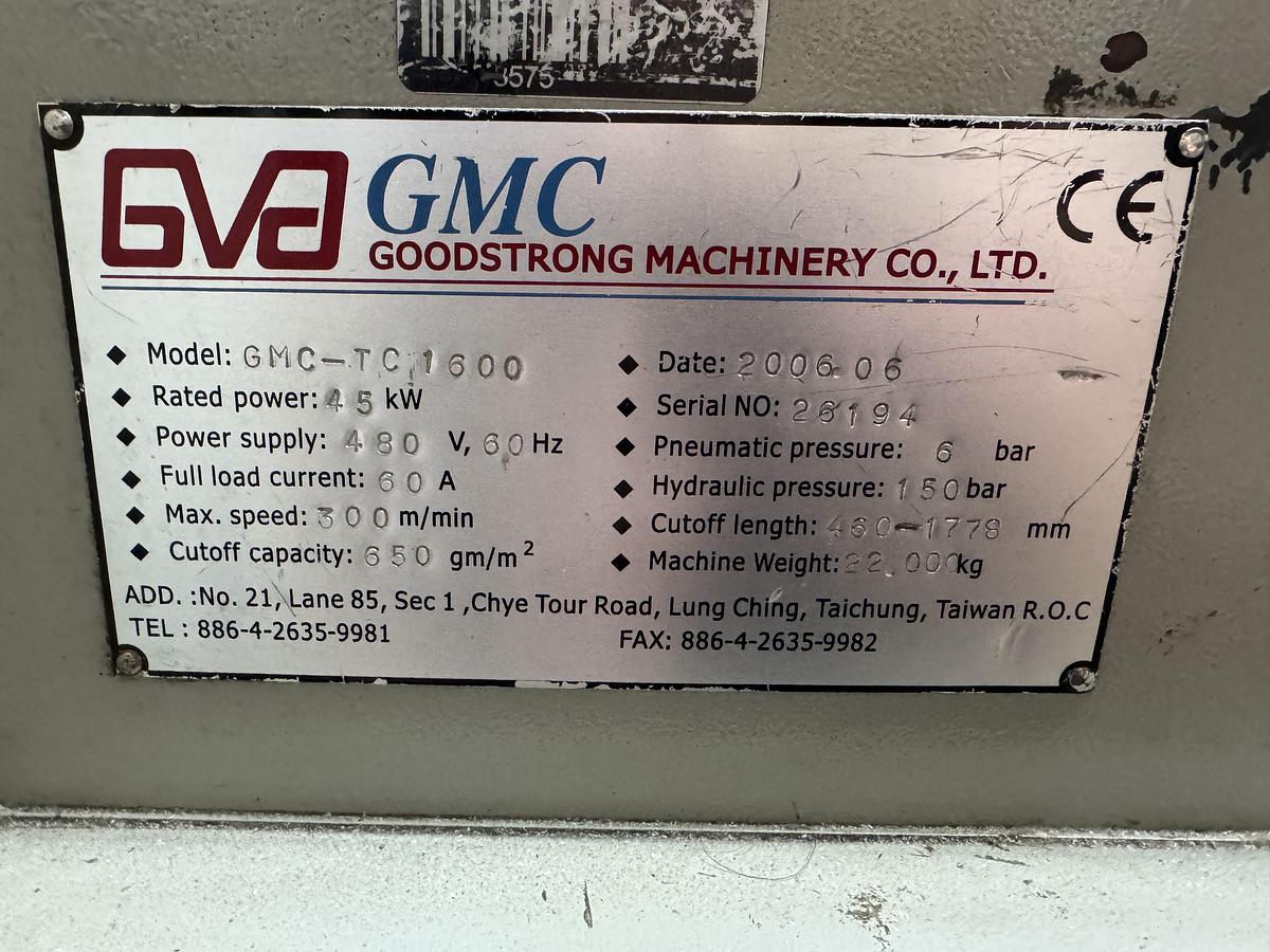 Used 62” GOODSTRONG GMC-TC 1600 DUAL ROTARY SHEETER