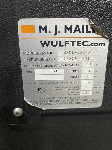 Used M.J. MAILLIS WULFTEC SML-150-S PALLET WRAPPER