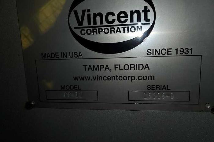 Used VINCENT CP-12 SCREW PRESS 10-20 TPD