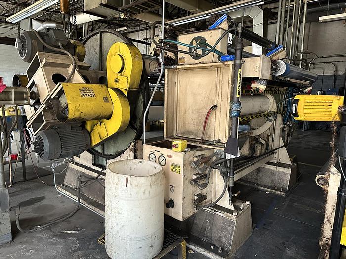 Used 72" WIDE BLACK CLAWSON TURRET UNWIND WITH SPLICER 50" DIAMETERS