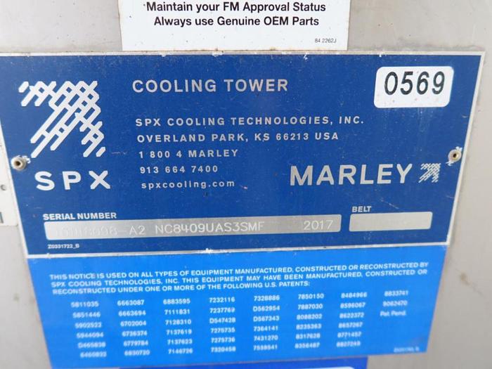 Used THREE SPX MARLEY COOLING TOWERS MANUFACTURED 2017