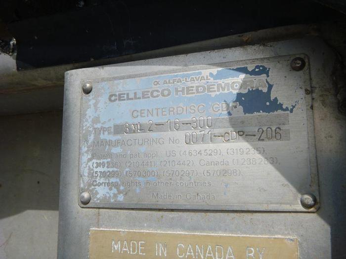 Used ALFA-LAVAL CELLECO GL & V HEDEMORA CDP DISK FILTER TYPE 3ML2-16-300 SAVALL - PENDING JA