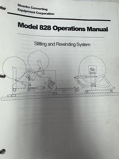 Used 62" SHANKS MODEL 828 DUPLEX SLITTER REWINDER 36" OD REWIND SHEAR AND SCORE SLITTING CAPACITY