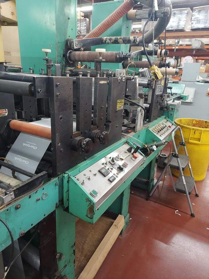 Used 10" WIDE ROTOPRESS 9 COLOR 3 DIE STATION FLEXOPRESS