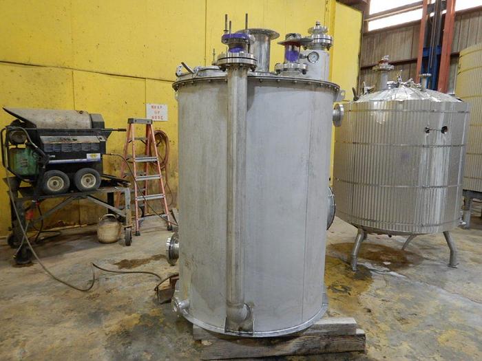Used 500 GALLON 316 S/S TANK 5' DIA. X 4' STRAIGHT SIDE