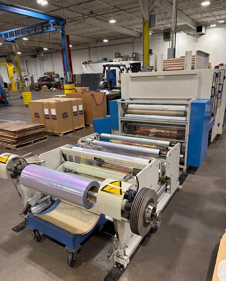 Used 40" (1000MM) MOLLER RW 1000 PLASTIC / GIFT WRAP COUNTER ROLL REWINDER