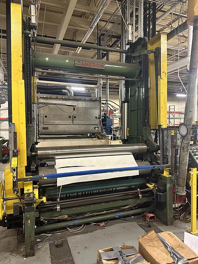 Used 72" CAMERON TWO DRUM SLITTER REWINDER MODEL 438 WITH A&F UNWIND STAND
