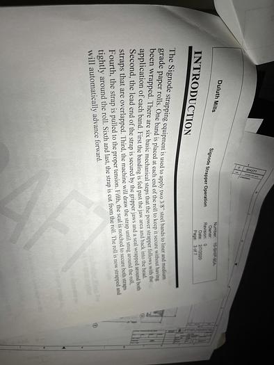 Used SIGNODE ROLL STRAPPING SYSTEM M20 AUTOMATIC 60" MAX DIAMETER MANUFACTURED 2020