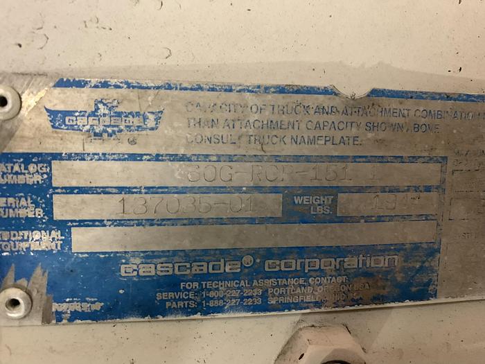 Used CASCADE 60" DIAMETER ROLL CLAMP R60G-RCP CLASS III