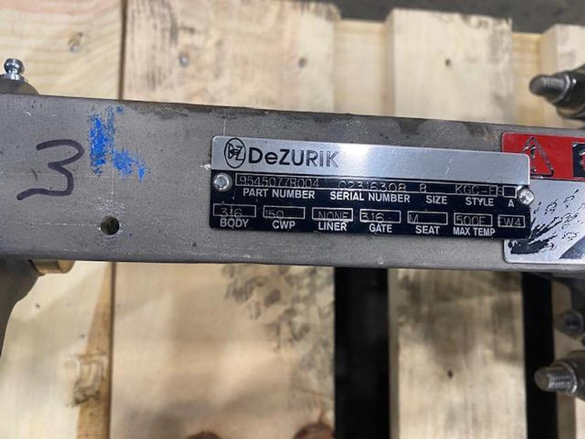 DEZURIK SIZE 8 STYLE KGC-ES 8" MANUAL SS SLIDE GATE VALVE UNUSED