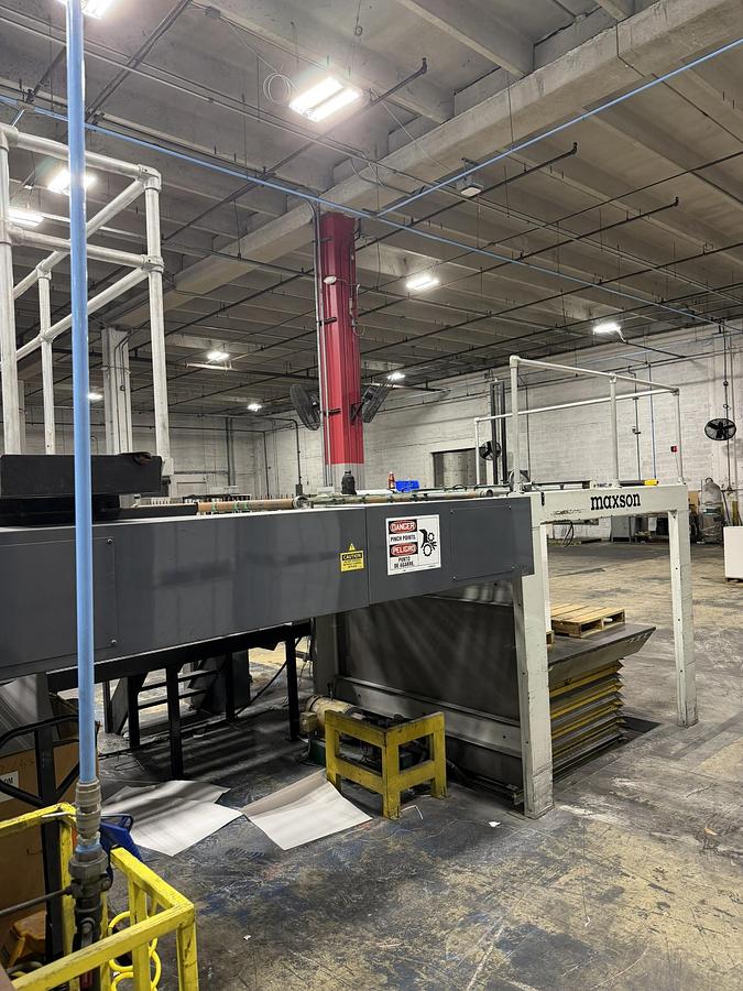 Used 65" WIDE MAXSON MDH DUAL ROTARY SHEETER - FOUR UNWIND STANDS - MANUFACTURED 2014 - PENDING LS