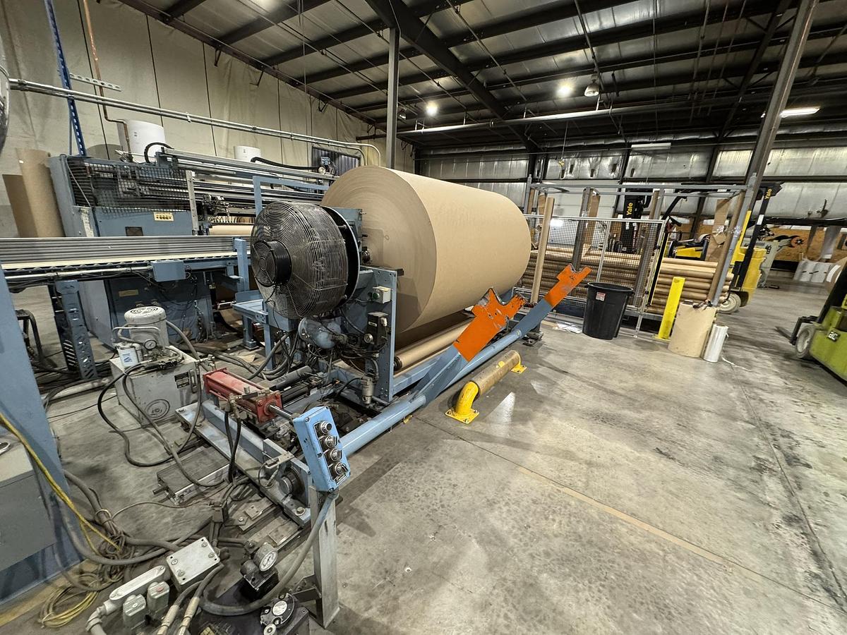 Used 72" WIDE JENNERJAHN MODEL SRA-72 COUNTER ROLL SLITTER REWINDER