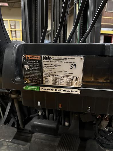 Used YALE GLP060VXNDAE091 6000LB FORKLIFT WITH SIDESHIFT AND FORK POSITIONER