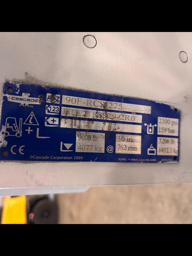 Used CASCADE MODEL 90F-RCS-275 60" DIA. ROLL CLAMP