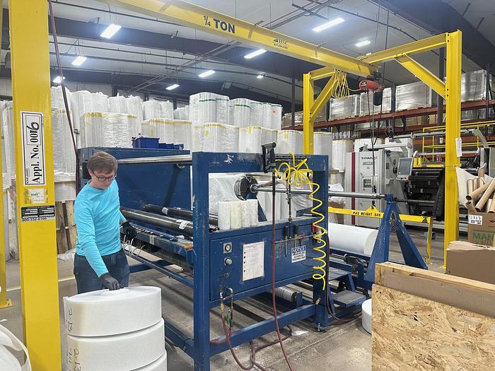 Used 84" WIDE CONTECH DUPLEX SLITTER REWINDER MODEL SR-84