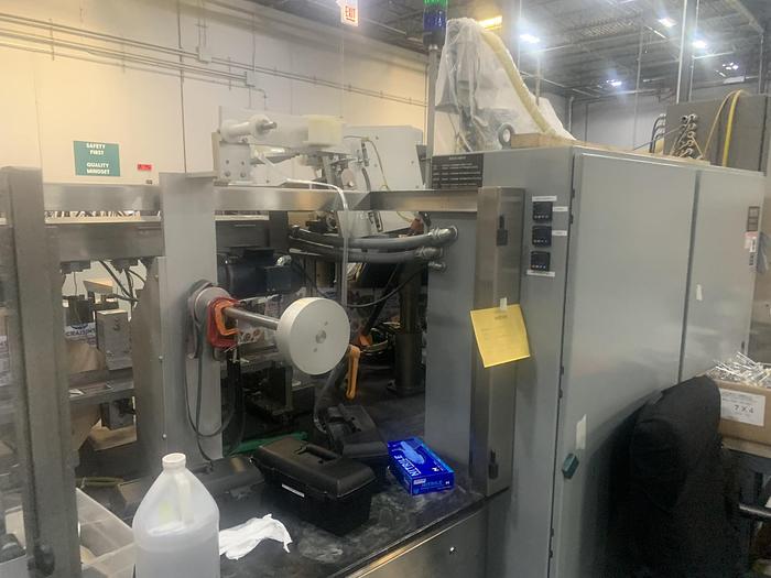 Used KHS-BARTELT VERTICAL POUCH MACHINE WITH HOODED SLIDE ZIPPER ATTACHMENT