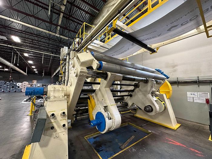 Used 88" WOLVERINE 3-COLOR FLEXO PRESS - 48" REPEAT