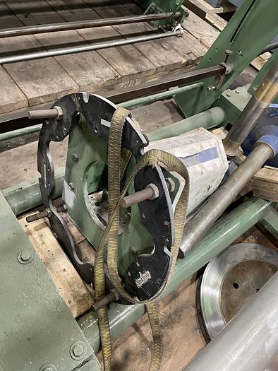 Used 97" POWELL SHAFTLESS FLOOR PICK UP UNWIND STAND 72" DIAMETER