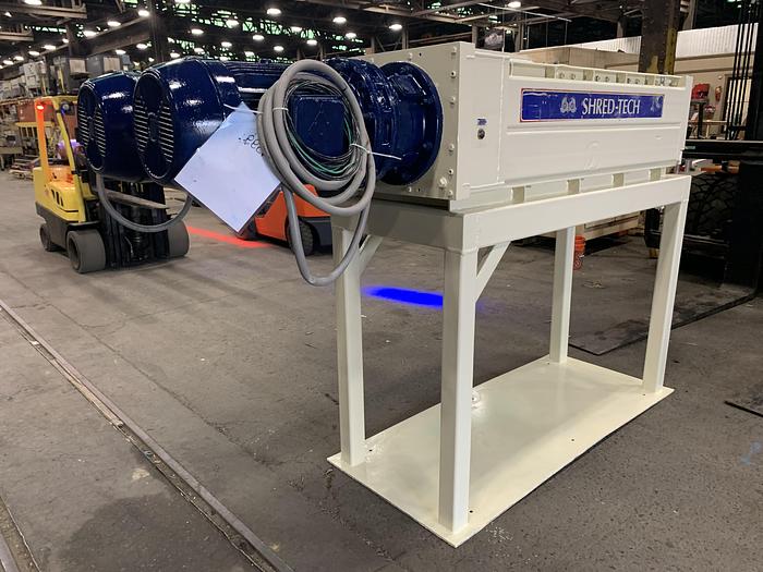 Used SHRED-TECH ST75E DUAL SHAFT SHREDDER WITH TWO 40 HP MOTORS MANUFACTURED 2004