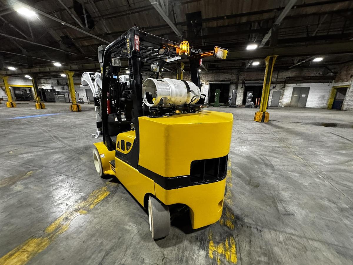 Used 12,000 LB. YALE MDL GLC120VX LH92"/RH185" WITH 72" CASCADE PAPER ROLL CLAMP MANUFACTURED 2019