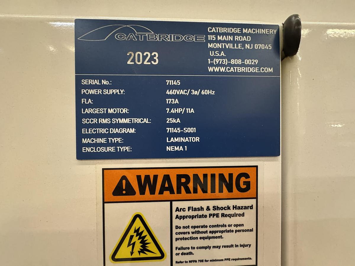 Used 72" WIDE CATBRIDGE LAMINATION LINE & TURRET REWINDER - MFG 2023