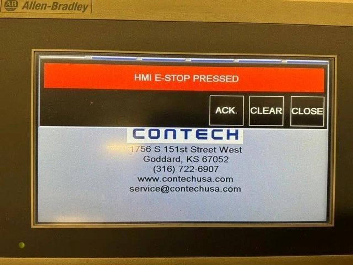 Used 74" WIDE CONTECH MODEL OS-74 SERVO SHEETER AUTOMATED ROLL CUTTER ALLEN BRADLEY CONTROLS MANUFACTURED 2018