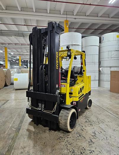 Used 12,000 POUND CAPACITY HYSTER FORKLIFT S120FTPRS LOW HOUR 4-WAY VALVE 3-STAGE MAST